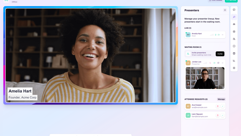 Screenshot of HeyStream