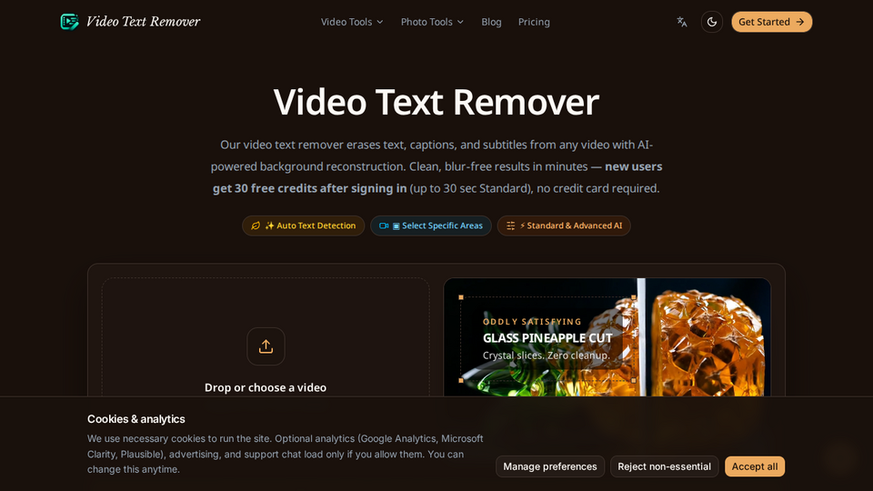 Screenshot of Video Text Remover