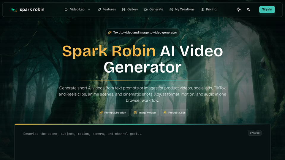 Screenshot of Spark Robin