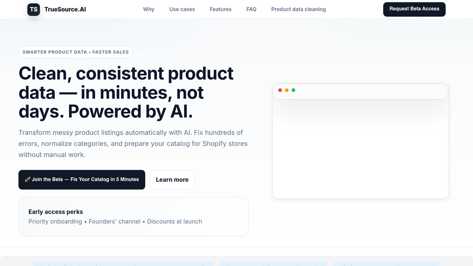 Screenshot of TrueSource.AI