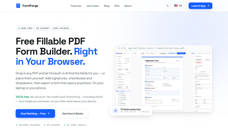 Screenshot of FormForge