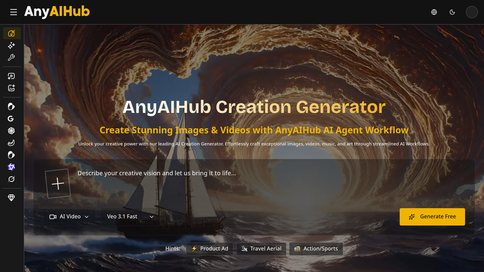 Screenshot of AnyAIHub