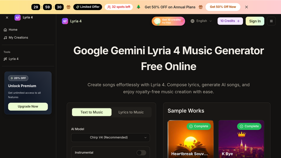 Screenshot of Lyria 4