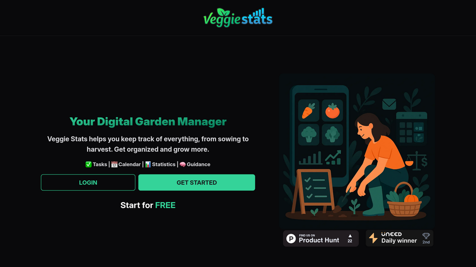 Screenshot of Veggie Stats