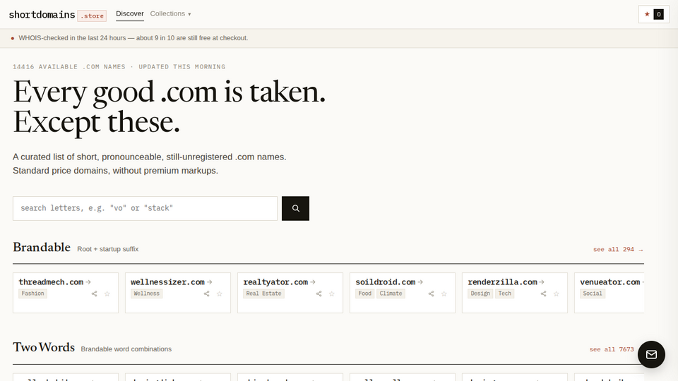 Screenshot of Shortdomains