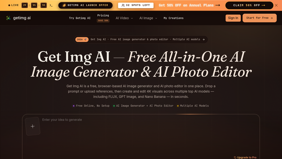 Screenshot of Get Img AI