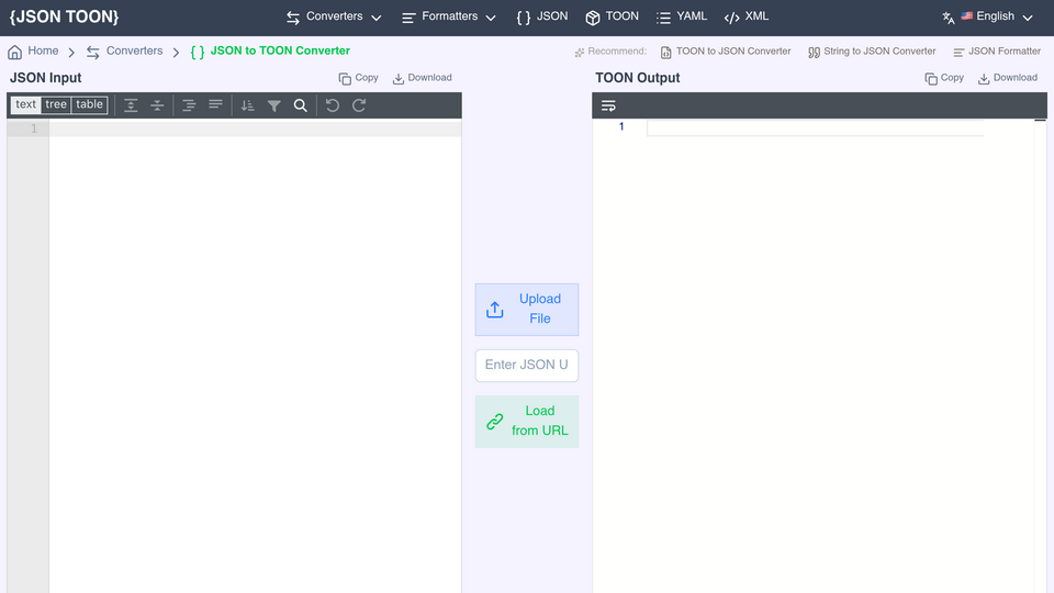 Screenshot of JSON to TOON Converter