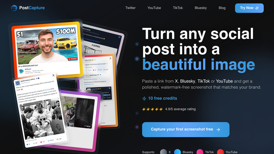 Screenshot of PostCapture