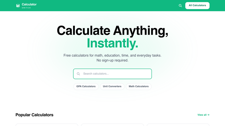 Screenshot of Calculator Switch