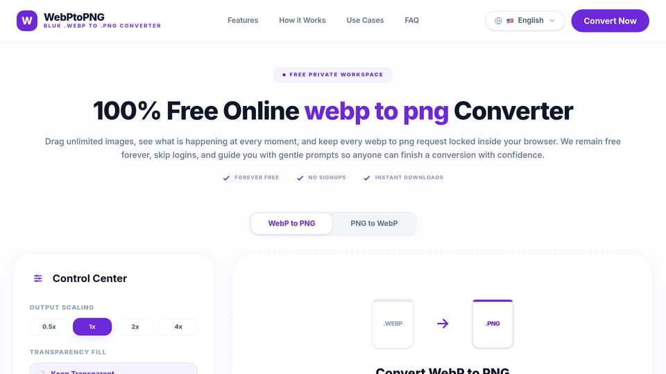 Screenshot of WebP to PNG