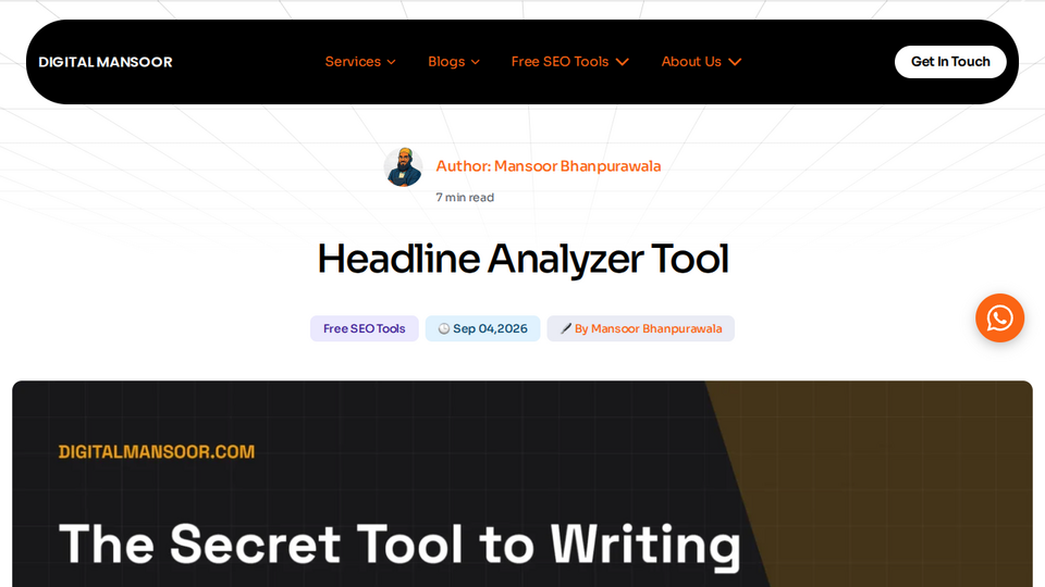 Screenshot of Headline Analyzer Tool