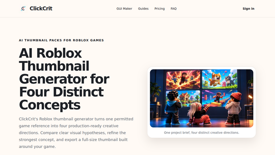 Screenshot of ClickCrit