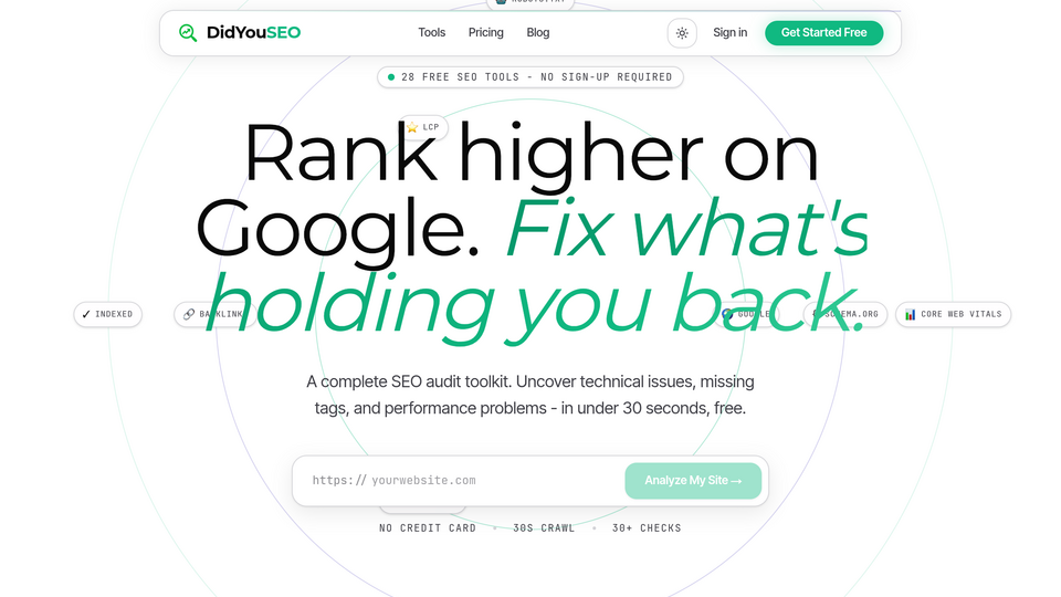Screenshot of DidYouSEO